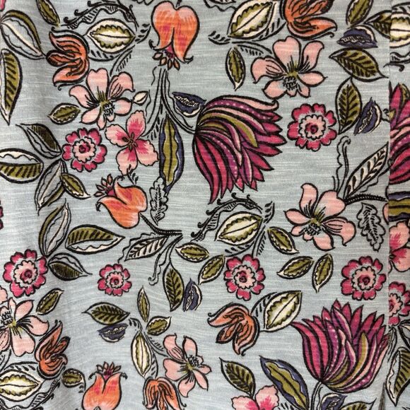 J.Jill Womens Floral Blue Top Size L Bloomcore Feminine Colorful Lightweight - Picture 3 of 10